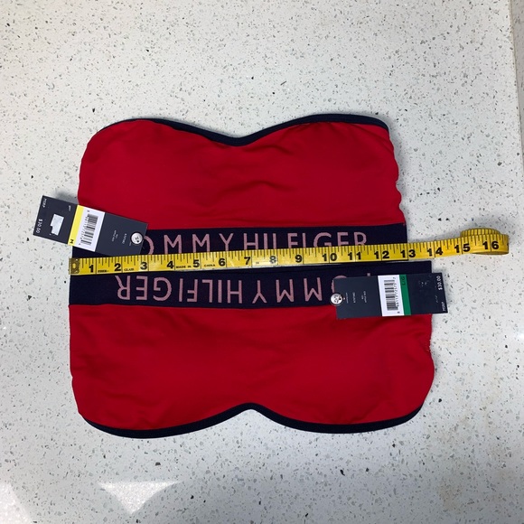 NWT TOMMY HILFIGER Red Logo Bandeau Bra Large - Picture 4 of 7